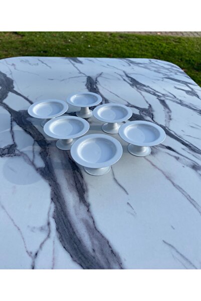 NEWTREND Züccaciye 2 Models of 6 White - Baton and Macaron Tray, Coffee and Pastry Serving Presentation Tray