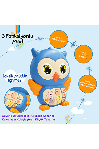Genel Markalar Bebekler Için Oyuncak Işıklı Ve Müzikli Baykuş Bebek Piyanosu ( Piller Dahil )