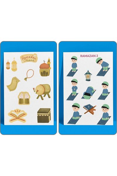 Crafto مجموعة ملصقات للأطفال تحت عنوان رمضان - مخطط جدول الأعمال المكون من قطعتين، مجلة رصاصة، سجل القصاصات