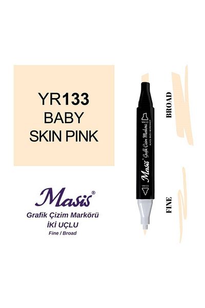 Masis 133 Model Baby Nude Color Double Tip Graphic Pen