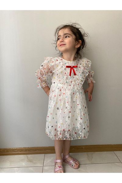 GÜL Baby Πολύχρωμο πουά φόρεμα γενεθλίων από τούλι