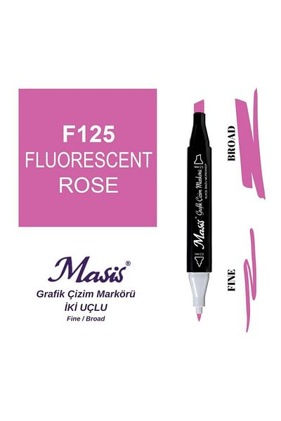 Masis 125 Fluorescent Rose Double Ended Graphic Pen
