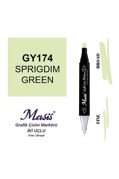 Masis 174 Model Dark Matte Green Double Tip Graphic Stylus