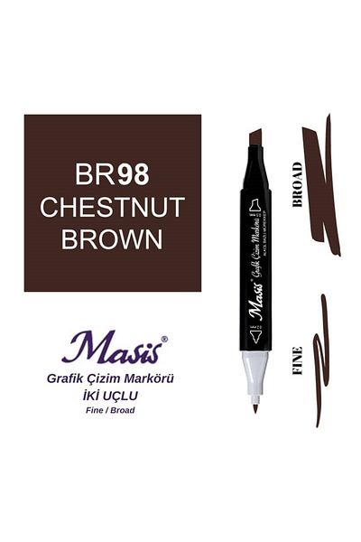 Masis 98 Model Chestnut Brown Colored Double Ended Graphic Pen