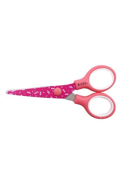Adel 13 cm Blunt Tip Stainless Steel Patterned School Scissors - Pink4012145711