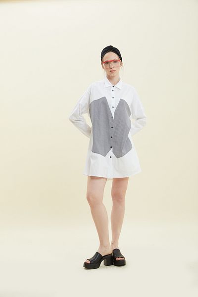 VERDA Plus Size Cotton Tunic - Vest Appearance Detailed, Buttoned