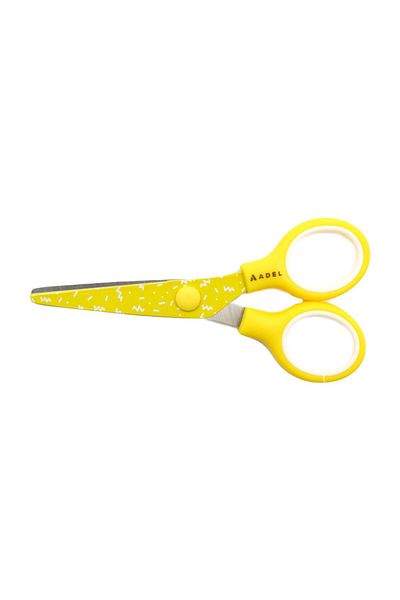 Adel Yellow Stainless Steel Patterned School Scissors - 13 cm, Blunt Tip4012145711