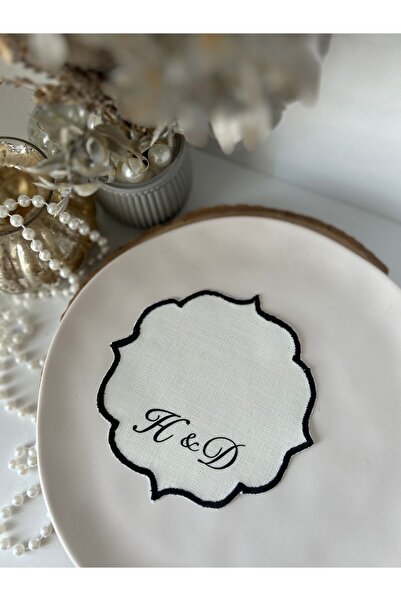 ALYANSHOME Kişiye Özel Nakışlı Söz Nişan Damat Sunum Peçetesi