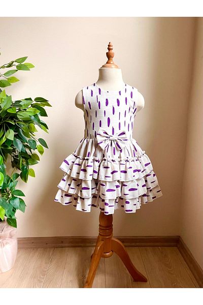 VALERY Linen Luxury Dress - Ruffle Detail and Belted