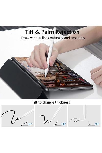 m.tk moveteck قلم رسم مائل لجهاز Ipad Pro مقاس 13 بوصة من الجيل السابع متوافق مع عدم استشعار راحة اليد وسمك القلم المتغير Palm M4