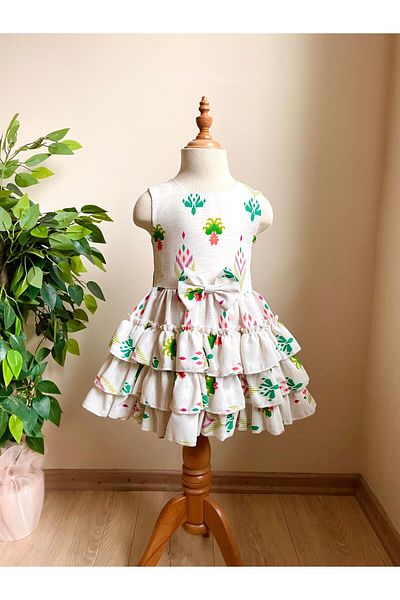 VALERY Linen Luxury Dress - Ruffle Detail and Belted