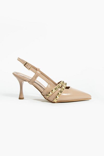 DUXAL SHOES Davin Studded Detail glezna legată cu spatele deschis pentru femei Tocuri clasice