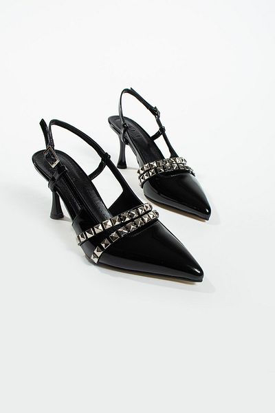 DUXAL SHOES Pantofi clasici cu toc Davin cu împânzire - Tie la gleznă și spate deschis