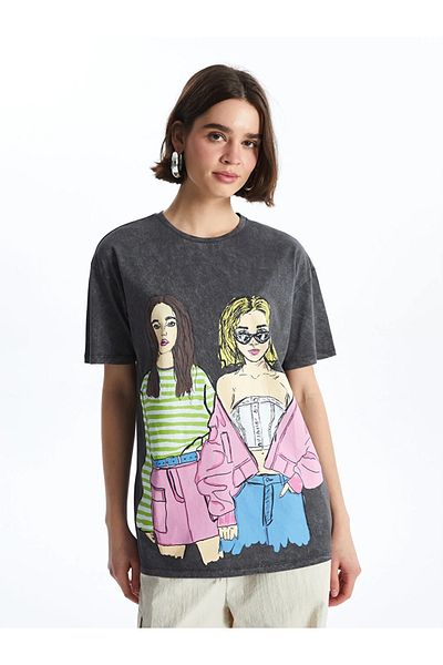 LC Waikiki XSIDE Crew Neck Printed Short Sleeve Women's T-Shirt