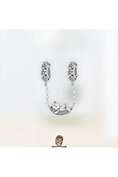 BcafBayKuş Zarif Patiler Emniyet Kilidi 925 Ayar Charm