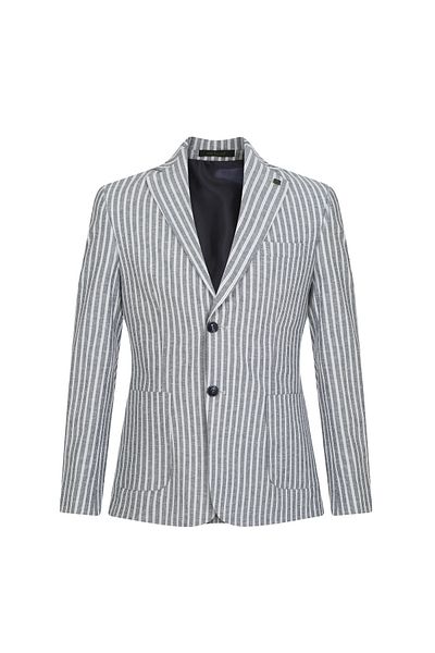 ACTUAL Black Slim Fit Single Jacket - 7161-R1