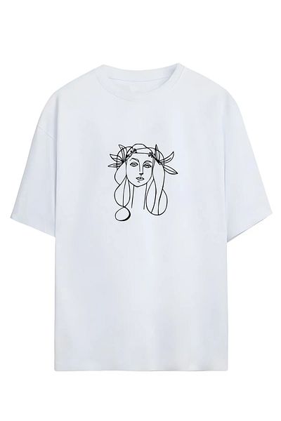 Korefanzin Γυναικείο μπλουζάκι Oversize - Κωδικός Trend Face Design