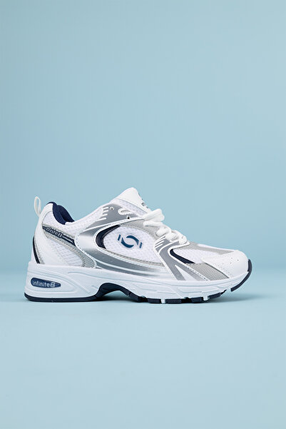 Getcho Γυναικεία λευκά αθλητικά παπούτσια Argento - Χοντρή σόλα, με λεπτομέρεια από δίχτυ, κατάλληλα για καθημερινή χρήση και περπάτημα