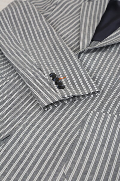 ACTUAL Black Slim Fit Single Jacket - 7161-R1