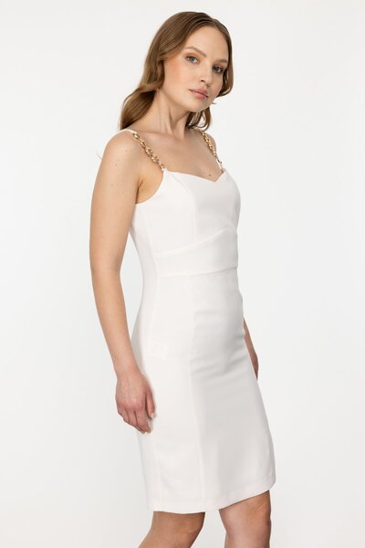 Ekol İp Askılı Yırtmaçlı Elbise