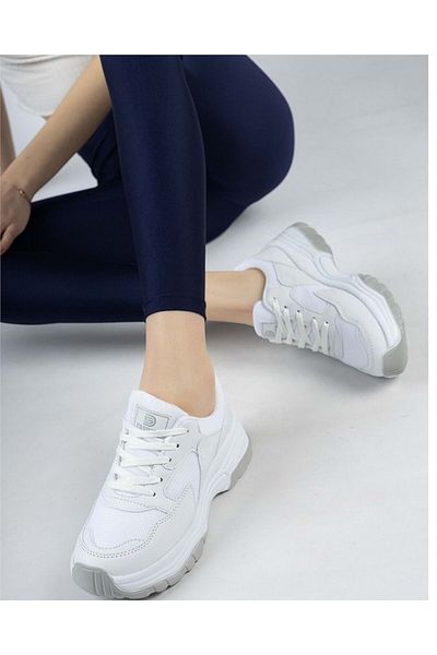 stilfest White High-Sole Women's Sneakers