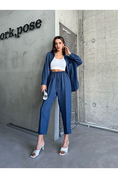 LECTUEL Linen Oversize Shirt and Trousers Set - Women