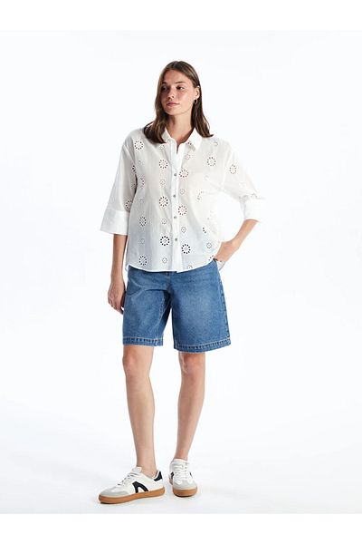 LC Waikiki Pantaloni scurți de jeans pentru femei LCW - cu centură în talie