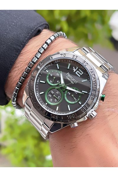 Ferrucci Ferrucci̇ New 2024 Function Steel Men's Wrist Watch + Bracelet with Gift