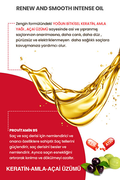 BOTANICA COMFORT İşlem Görmüş ve Yıpranmış Saçlar için Onarıcı Keratin ve Amla Yağı Özlü Saç Bakım Yağı 100 ML