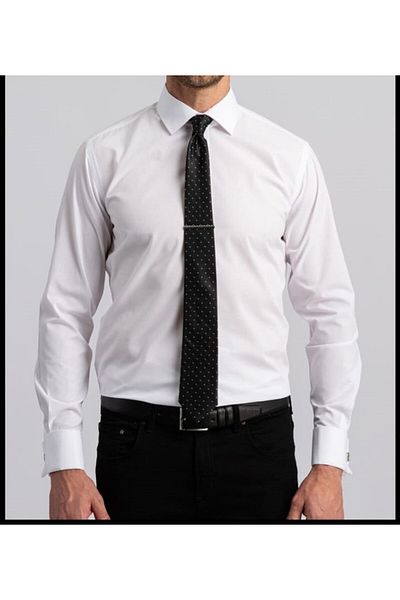 ADVANTE Cămașă pentru bărbați - Guncüoglu, Slim Fit, Manșete duble, Butoni, Bumbac Satin