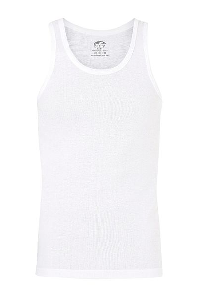 Şahin 6 Pieces Men's Rambo Rib - 100% Cotton, Cross Back Tank Top