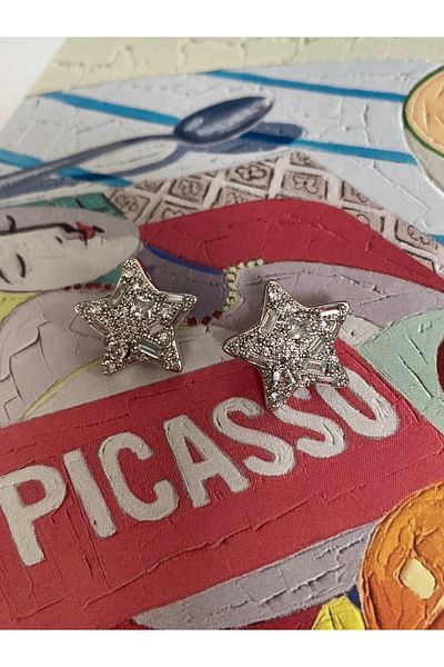 Pinery Jewels Vip Series - Pair of Zircon Stone Star Women's Earrings