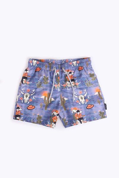 AYYILDIZ Băiat - Pantaloni scurți de baie cu model portocaliu albastru 106