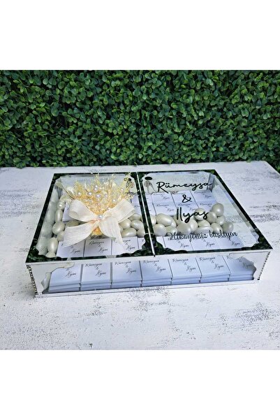 miradizayn Isteme Çikolatası, Söz Nişan Çikolatası, Cam Kutulu Çikolata