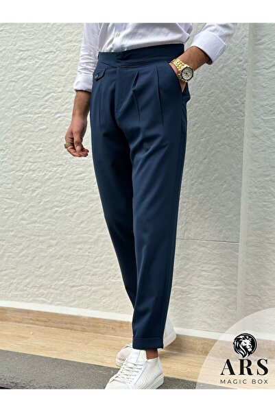 Ars Magic Box ARS MAGİC BOX YENİ SEZON PAMUK BAGGY ÇİFT PİLELİ RAHAT KESİM VE METAL TOKALI STANDART BOY PANTALON