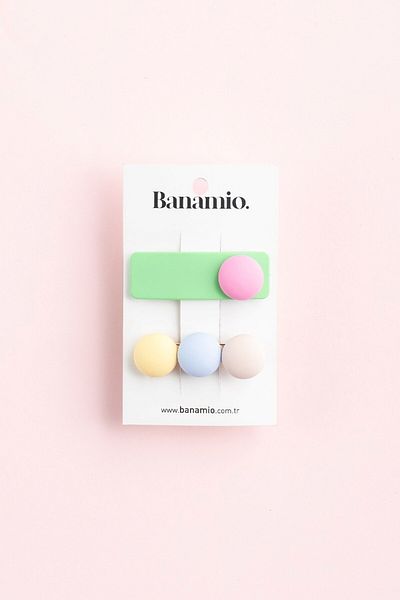 Banamio مجموعة مشبك مزدوج بلون الباستيل