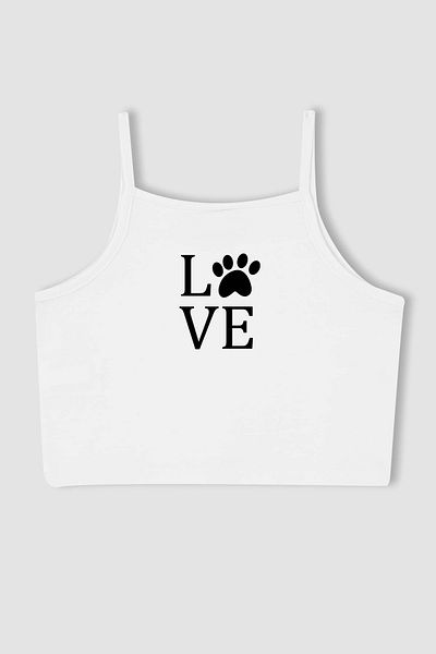 MYADA New Season Love Paw Printed Crop Top - Girl 12416