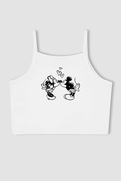 MYADA New Season Crop Mini Mickey Printed Girl's 15708