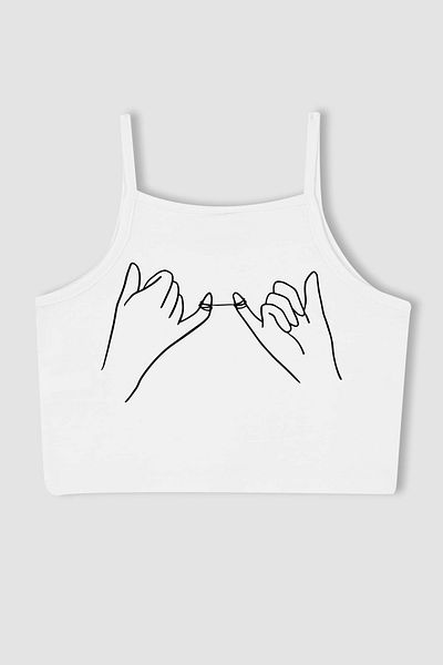 MYADA New Season Best Friends Printed Crop Top - Girl 12415
