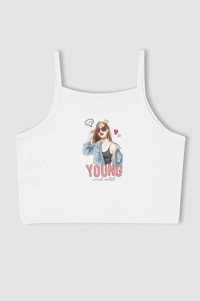 MYADA New Season Printed Crop Top - Girl 12478