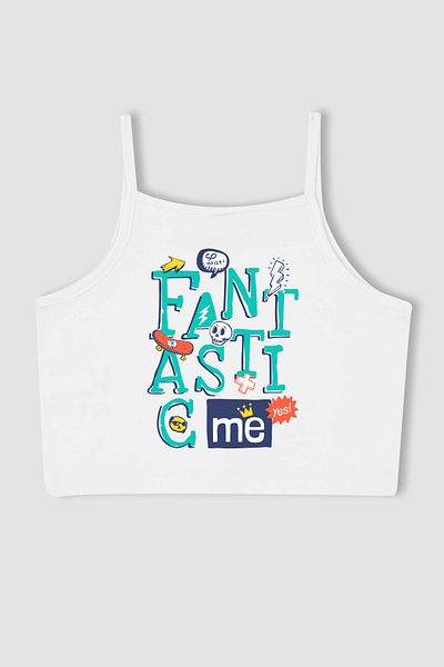MYADA Crop top pentru fetiță cu imprimeu fantastic de sezon nou - 14594