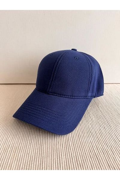 CosmoOutlet Unisex Navy Blue Polo Hat - Solid Color, Pique Fabric, Adjustable on the Back