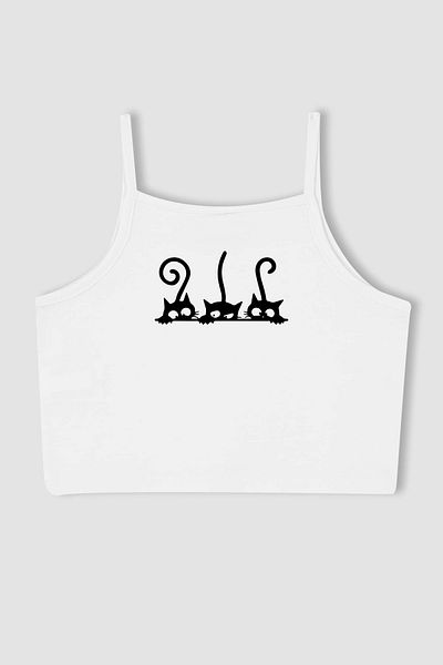 MYADA New Season Girl's Crop Ball - Little Cats Printed, 12418
