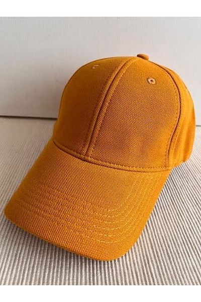CosmoOutlet Unisex Mustard Colored Pique Polo Hat - Adjustable Back