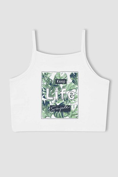 MYADA New Season Keep Life Simple Crop Top - Girl 14685