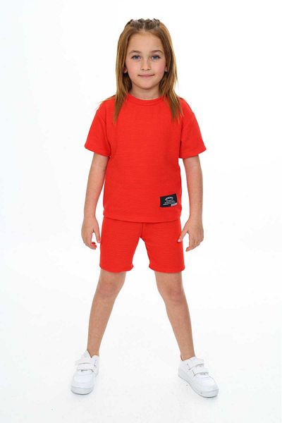 My Kids Wear Girl's Crew Neck Suit with Shorts