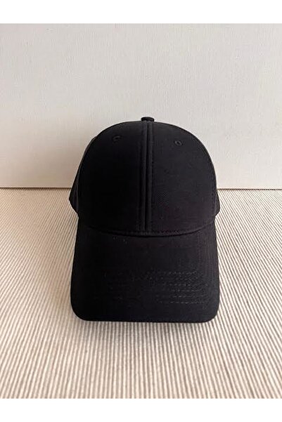 CosmoOutlet Unisex Μαύρο καπέλο Polo - Μονόχρωμο, Ύφασμα Pique, Ρυθμιζόμενο στην πλάτη