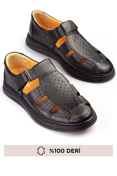 maximoda Pantofi pentru bărbați din piele naturală - Velcro și vară