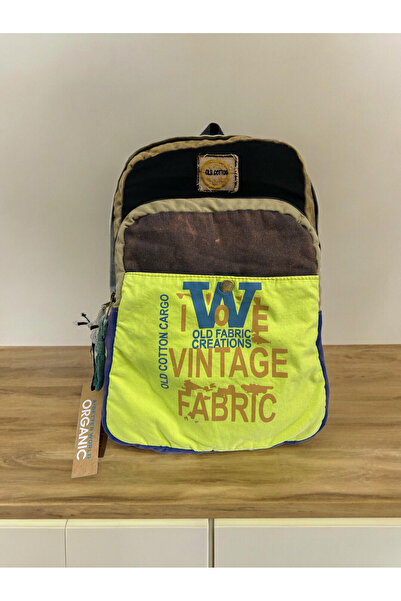 Old Cotton Kaliteli Vintage Salaş Disayn Günlük Gezi Spor Sırt Çantası Matanza Bag 30x42cm