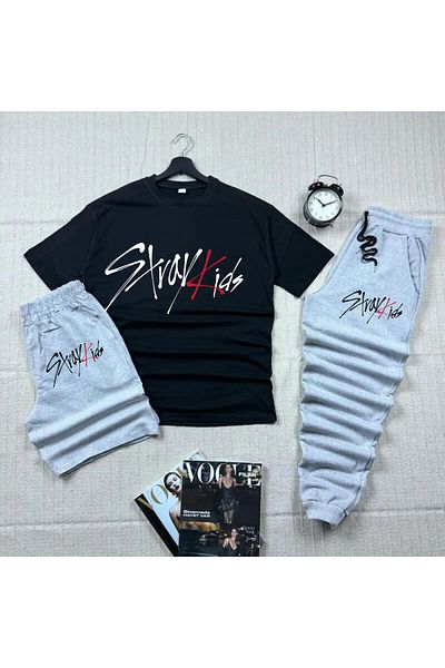 Pisa Art Stray Kids Maniac 3 Piece Set - T-shirt, Sweatpants and Shorts